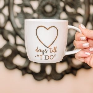 Mud Pie White & Gold Dry Erase Countdown ‘Til I Do Mug